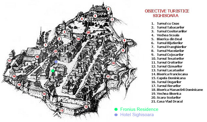 Sighisoara Medival Citadel Map